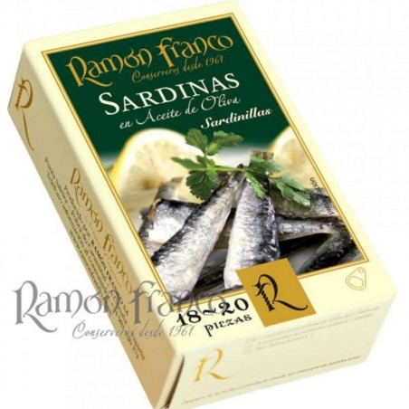 RAMÓN FRANCO SARDINILLAS EN ACEITE DE OLIVA 18/20 Pz OL/125 gr