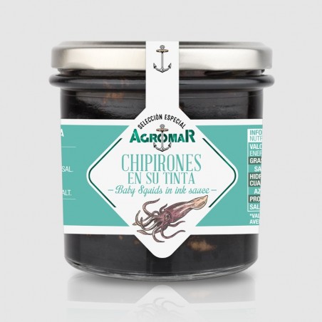 AGROMAR CHIPIRÓN EN SU TINTA EN VIDRIO 190 gr