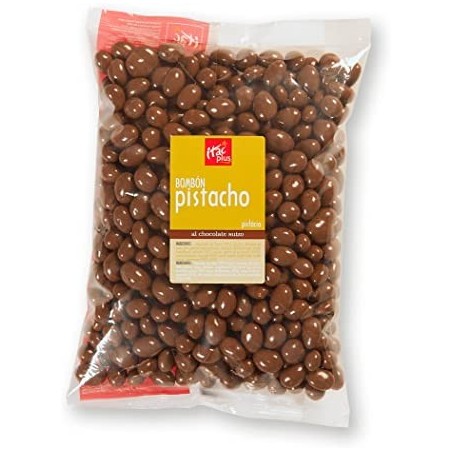 BOMBON PISTACHO CUBIERTO DE CHOCOLATE SUIZO AL PESO 100 GR