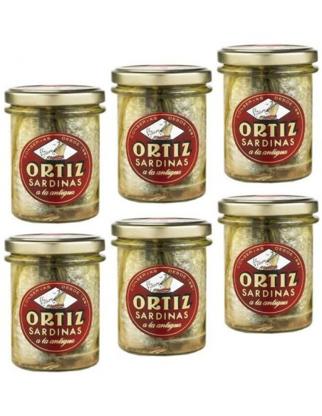 ORTIZ SARDINAS A LA ANTIGUA EN ACEITE DE OLIVA VIDRIO 190 gr