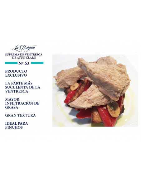 LA BRÚJULA VENTRESCA DE ATÚN CLARO EN ACEITE DE OLIVA RO 280 gr