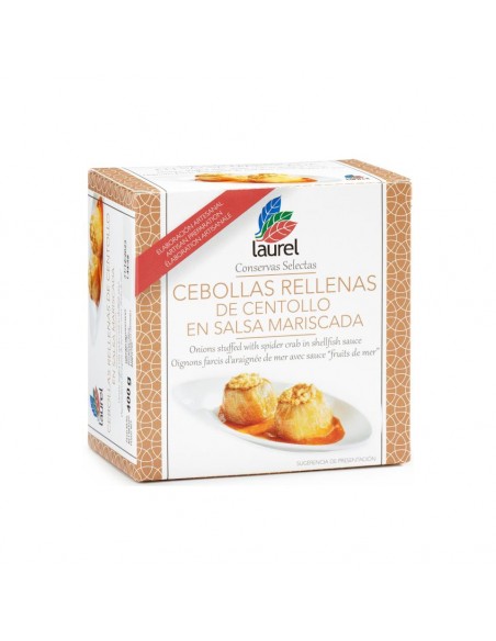 CONSERVAS LAUREL CEBOLLAS RELLENAS DE CENTOLLO EN SALSA MARISCADA 400 GR