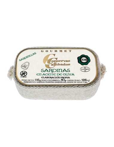 CONSERVAS DE CAMBADOS SARDINILLAS EN A.OLIVA 20/25  RR-125 gr