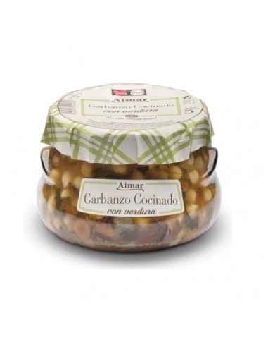 AIMAR GARBANZOS COCINADOS CON VERDURAS VIDRIO 600 gr