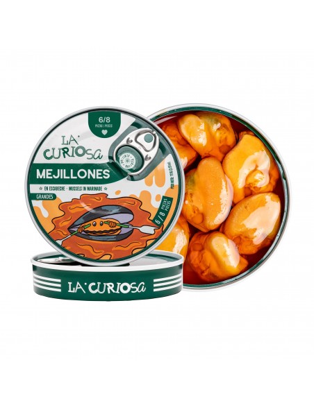 LA CURIOSA MEJILLONES EN ESCABECHE 8/12 Piezas RO-120 gr