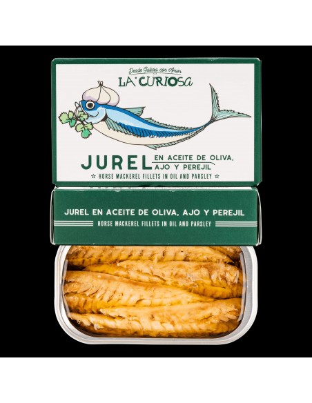 LA CURIOSA FILETES DE JUREL EN A.OLIVA CON AJO Y PEREJIL RR-120 gr