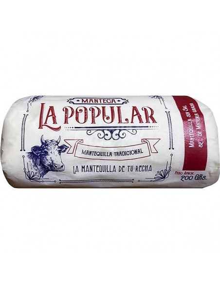 LA POPULAR MANTEQUILLA ARTESANA DE LEÓN SIN SAL 250 gr
