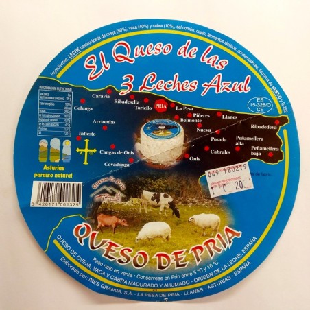 QUESOS DE PRÍA TRES LECHES DE PRIA AZUL